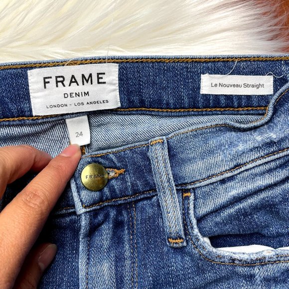 FRAME Denim Le Nouveau Straight Jeans in Boulder - Picture 3 of 9